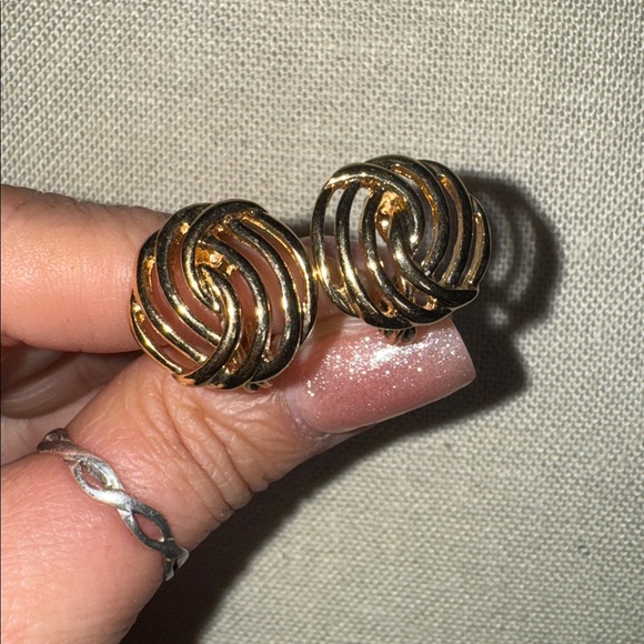 Monet Gold-Tone Earrings - Picture 2 of 3